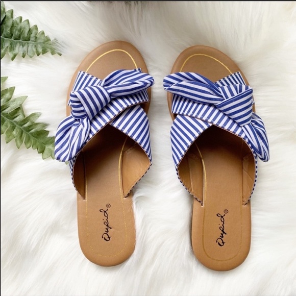 NEW Blue/White Slip-On Sandal - Picture 3 of 5